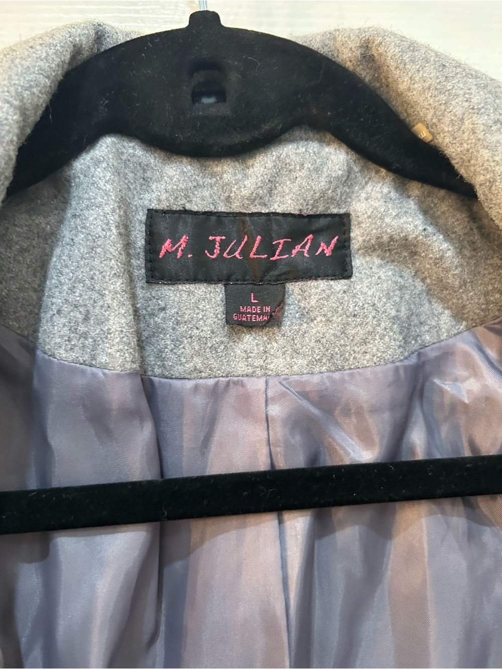 M. Julian Gray Double Breasted Women’s Pea Coat Size Large - Picture 5 of 11